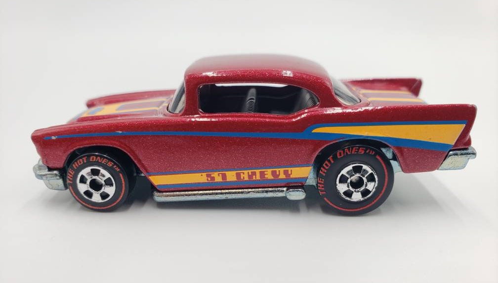 Hot Wheels '57 Chevy Metallic Dark Red The Hot Ones Perfect Birthday Gift Miniature Collectible Scale Model Toy Car