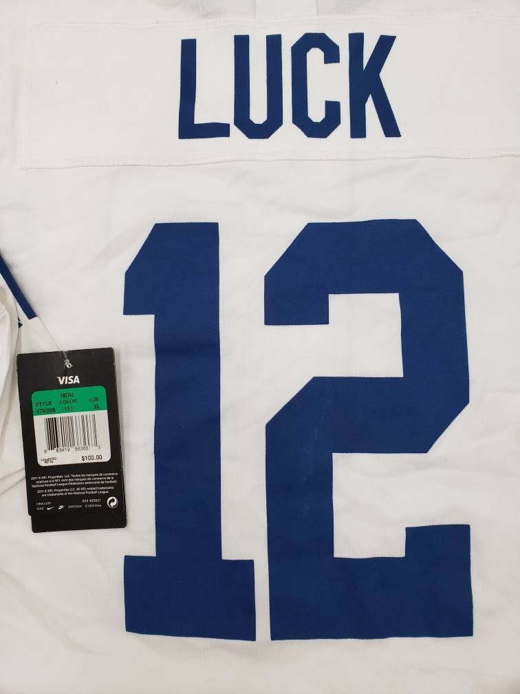 Andrew Luck Indianapolis Colts NFL Football Jersey Adult Size XL white