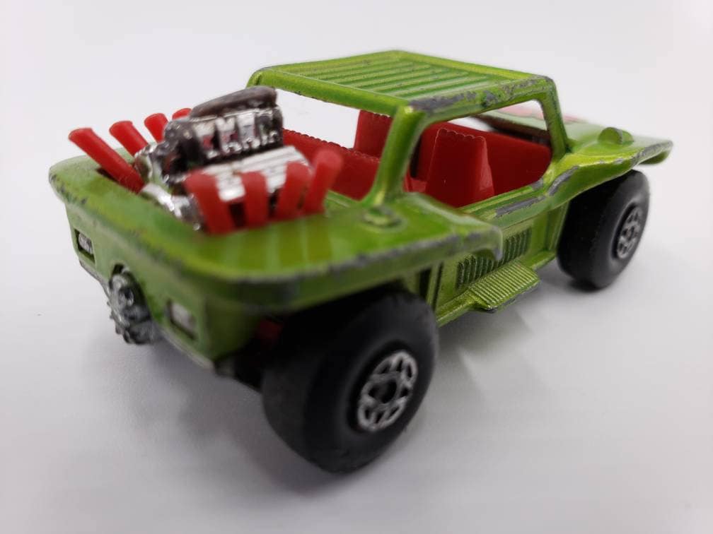 Matchbox Baja Buggy Lime green with flower