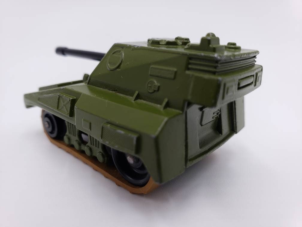 Matchbox SP Gun Military Tank Green Rolamatics Perfect Birthday Gift Miniature Collectable Scale Model Toy Car