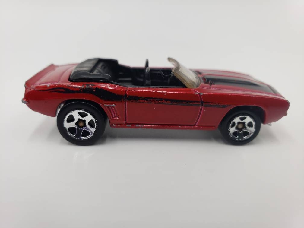 Hot Wheels '69 Camaro Convertible Metalflake Dark Red Perfect Birthday Gift Miniature Collectible Scale Model Toy Car
