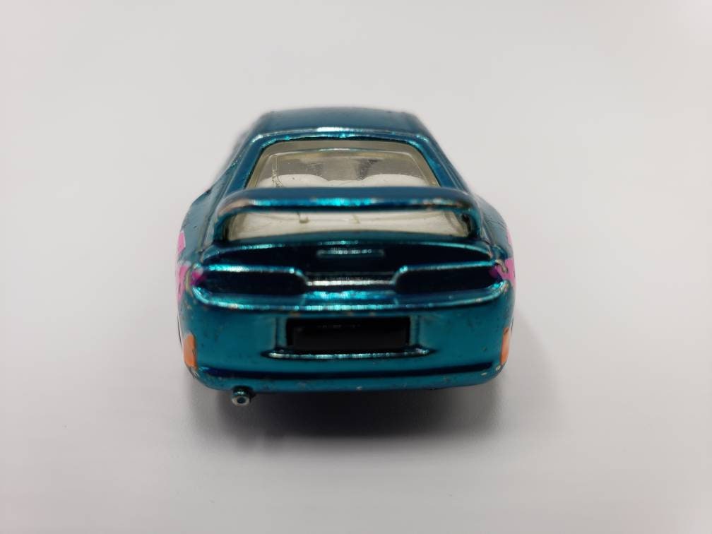 Matchbox Toyota Supra Turbo Chrome Blue Sleek Riders Miniature Collectible Scale Model Toy Car