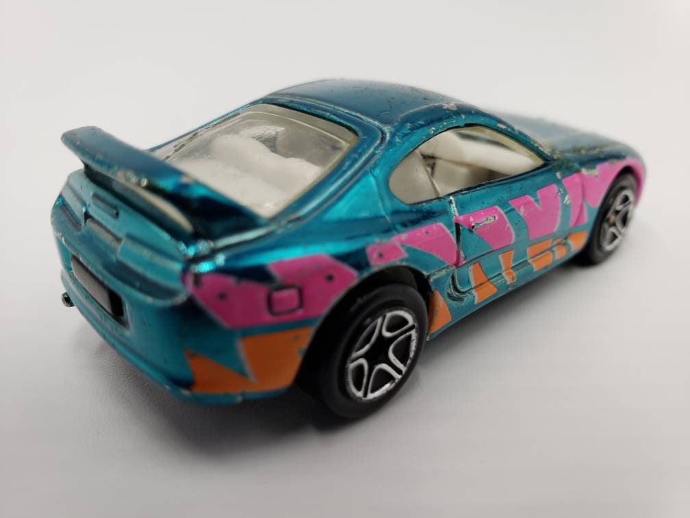 Matchbox Toyota Supra Turbo Chrome Blue Sleek Riders Miniature Collectible Scale Model Toy Car