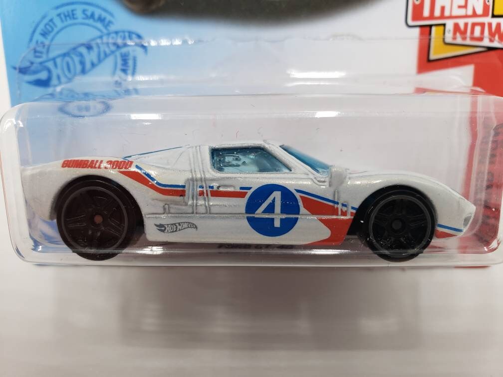 Hot Wheels Ford GT-40 Gum Ball 3000 White Then and Now Perfect Birthday Gift Miniature Collectable Model Toy Car