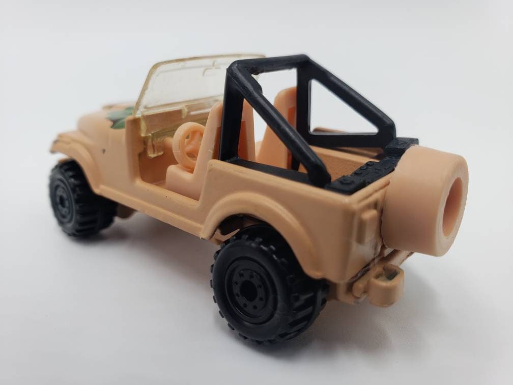 Hot Wheels 1988 Roll Patrol Jeep CJ7 Tan Action Command Perfect Birthday Gift Collectible Diecast 164 Scale Model Toy Car