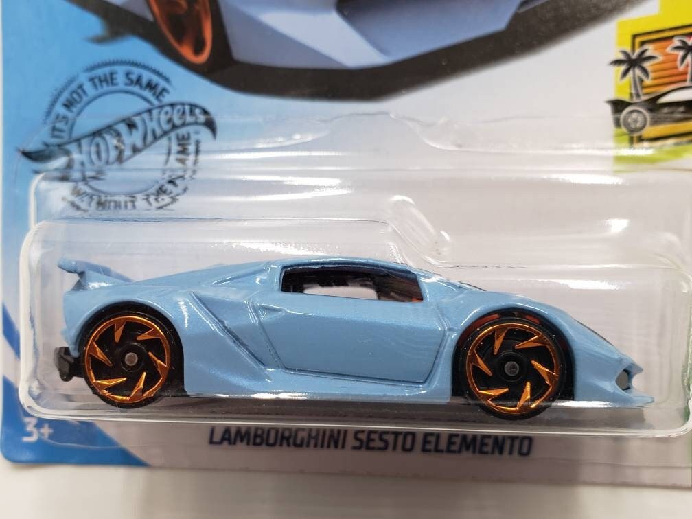 Hot Wheels Lamborghini Sesto Elemento Light Blue HW Exotics Perfect Birthday Gift Miniature Collectable Scale Model Toy Car