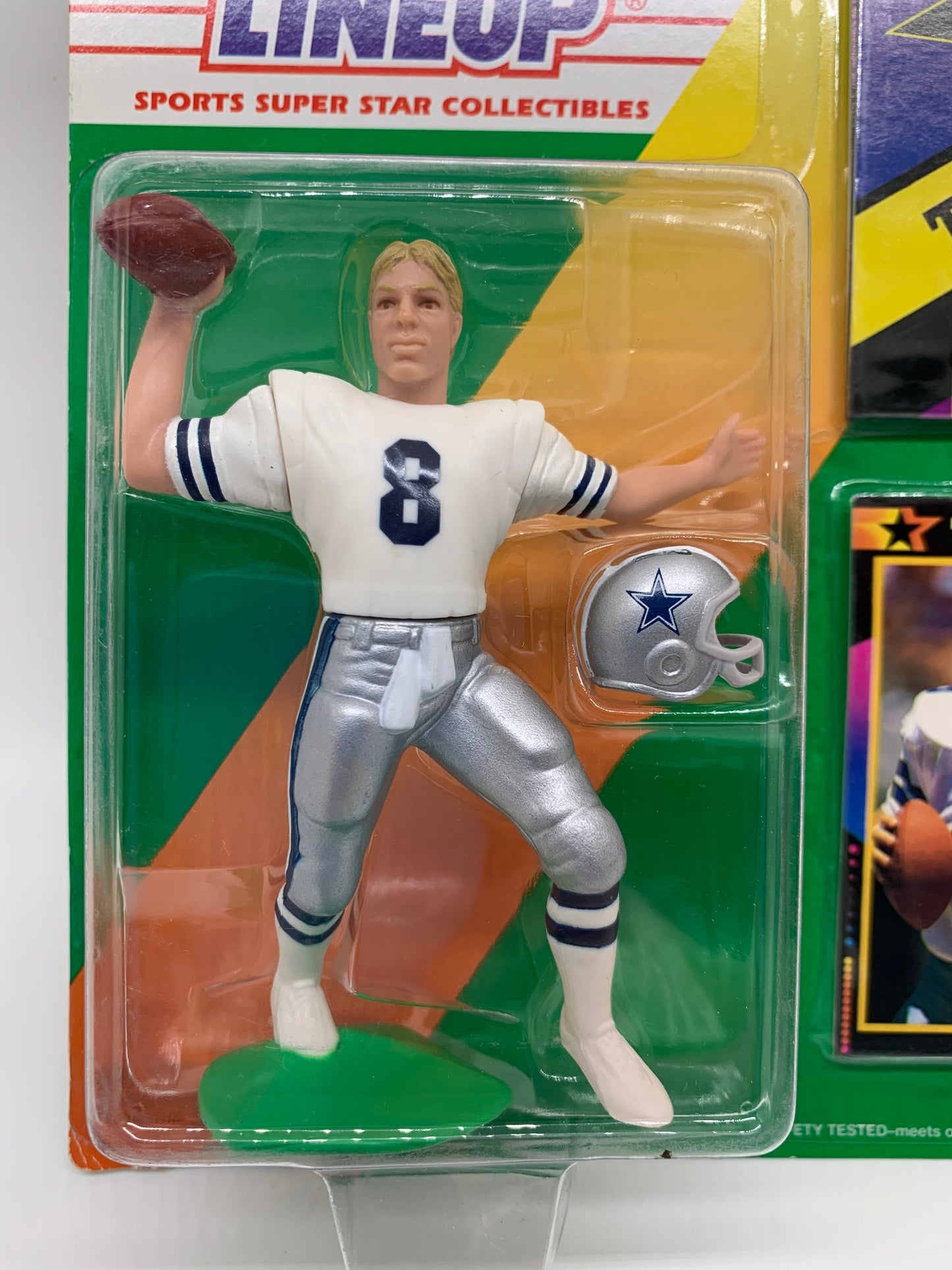 Starting Lineup Troy Aikman Dallas Cowboys White 1992 Edition Kenner Miniature Collectible NFL Action Figure Football Card Cowboys Poster