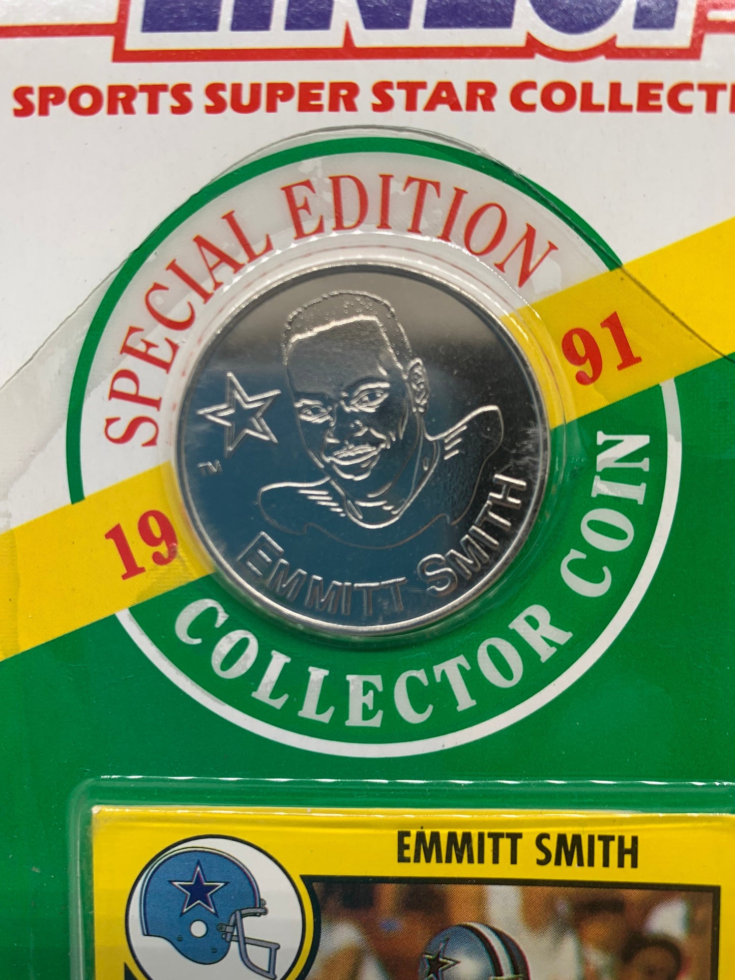 Dallas Cowboys - Emmitt Smith - Sports Figure Vintage - Starting Lineup - Kenner - Man Cave Deco - Sports Memorabilia - Collector Coin