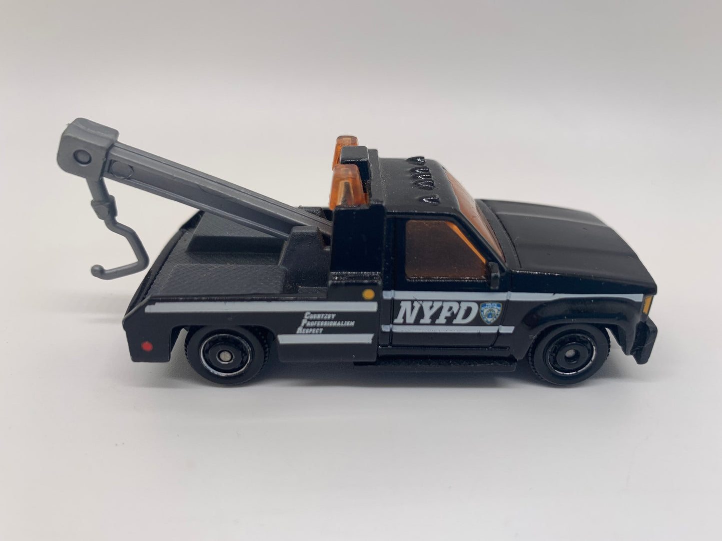 Matchbox GMC Wrecker NYPD Tow Truck Dark Blue and White Police Rescue Perfect Birthday Gift Miniature Collectable Scale Model Toy Car