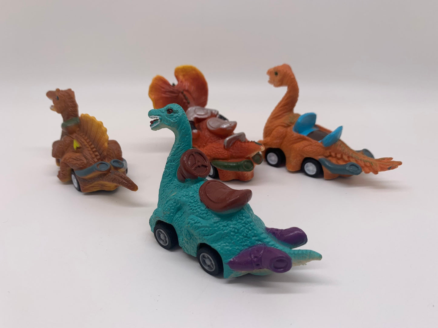 Dinosaur Pullback Car Collectable Scale Model Miniature Wind Up Toy Car Vintage Dinosaur Lot