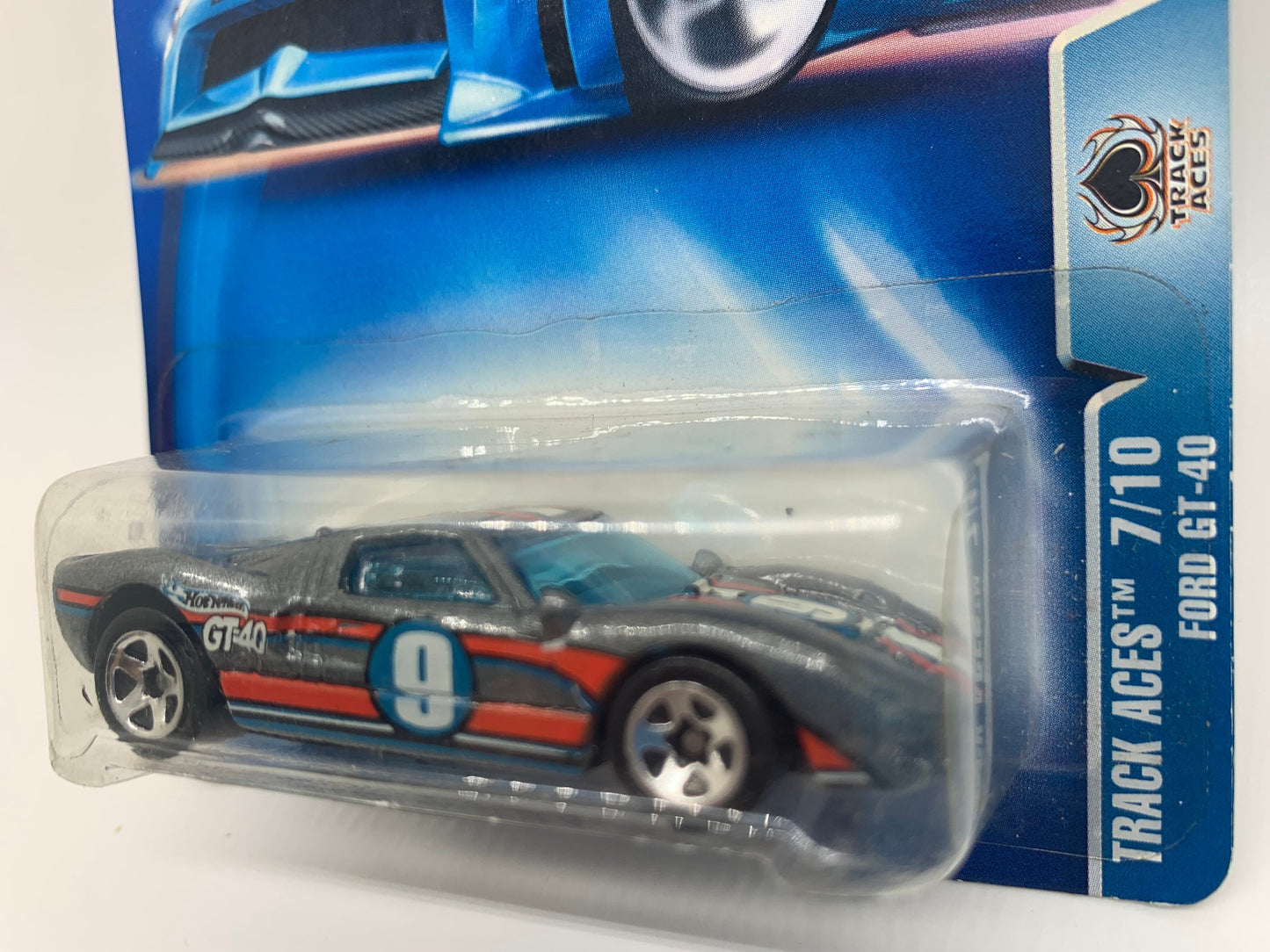Hot Wheels Ford GT-40 Spade Gray Track Aces Perfect Birthday Gift Collectable Miniature Scale Model Toy Car
