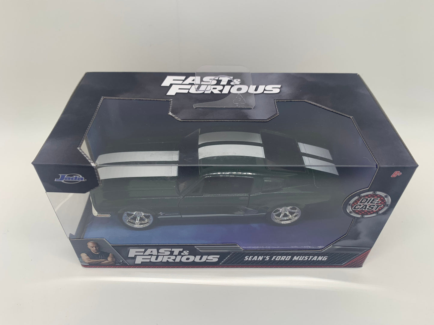Sean’s Ford Mustang Green and White Diecast 1/43 Scale Model Toy Car JadaToys