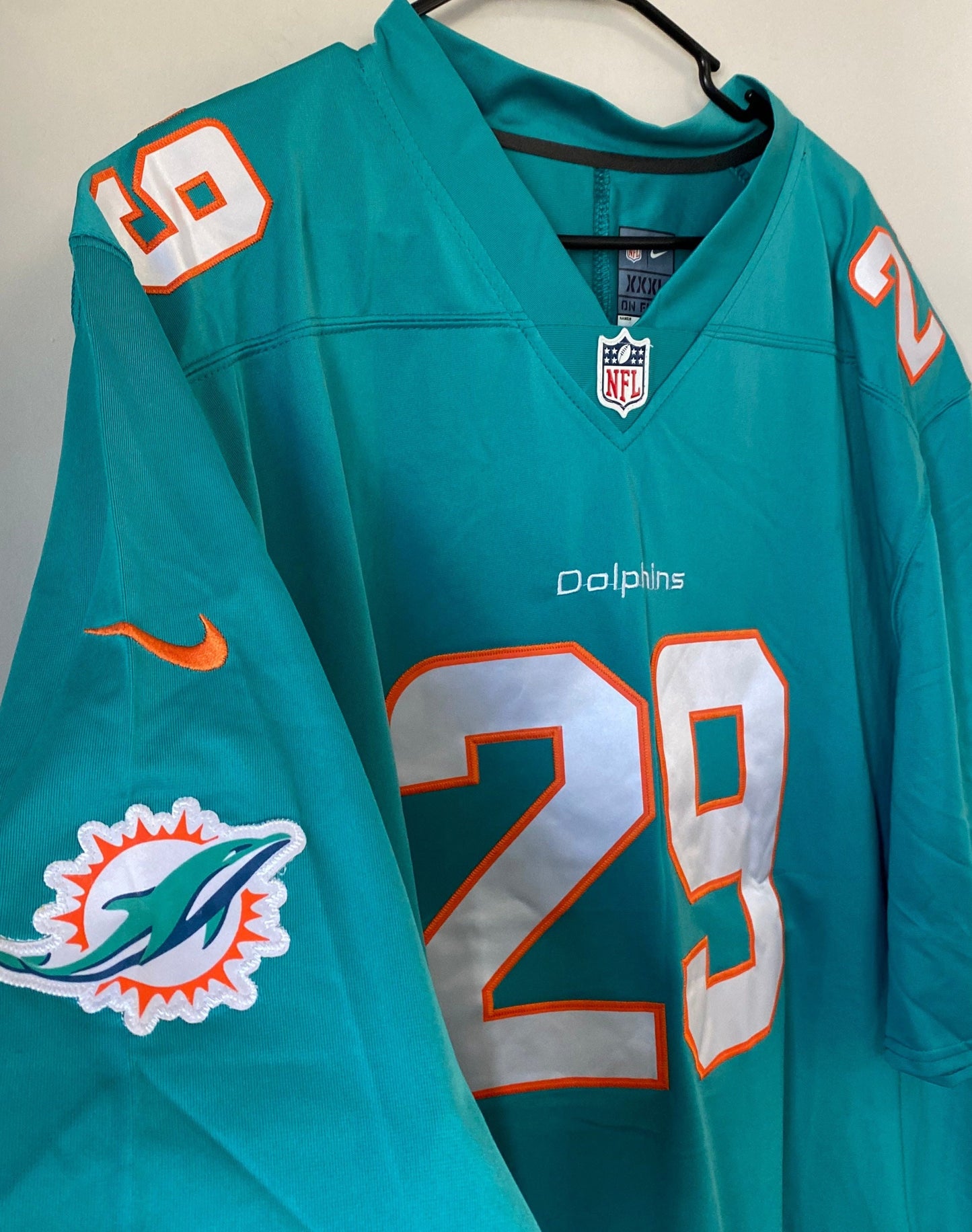 Miami Dolphins Minkah Fitzpatrick #29 Aqua Green Collectible NFL Football Jersey Adult Size XXXL Perfect Birthday Gift Man Cave Sports Decor