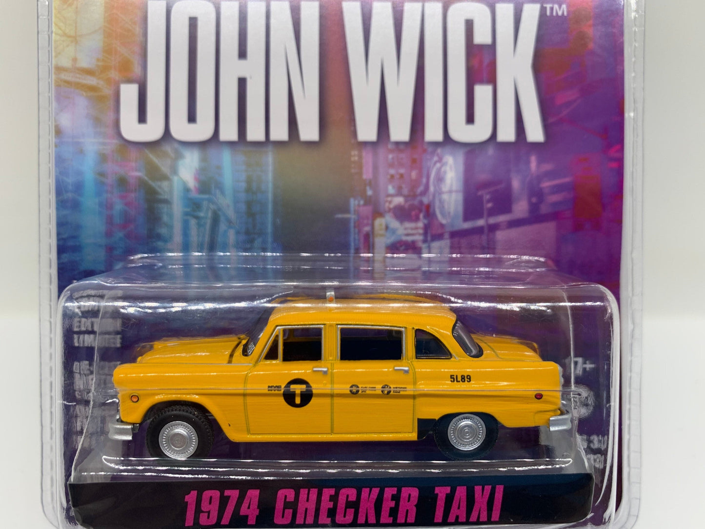 Greenlight 1974 Checker Taxi Yellow John Wick Hollywood Collectibles Scale Diecast Miniature Model Toy Car Perfect Birthday Gift