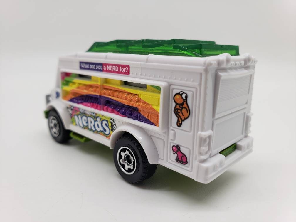 Matchbox Food Truck Rainbow Nerds White Candy Series Perfect Birthday Gift Miniature Collectable Scale Model Toy Car Chow Mobile Chow Wagon