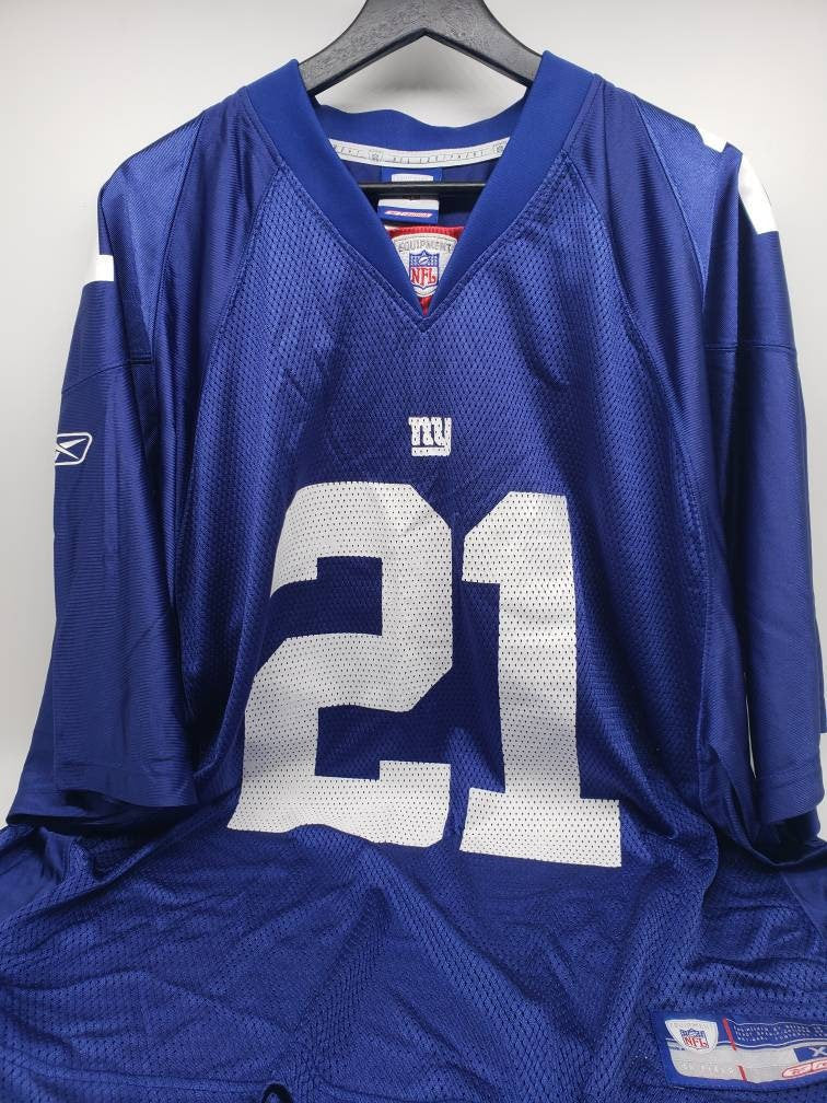 Reebok New York Giants Tiki Barber Blue NFL Equipment Football Jersey Adult Size XL