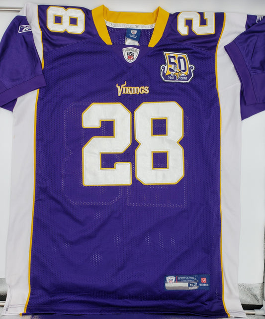 Minnesota Vikings Adrian Peterson #28 Purple Adult Size 52 XL Reebok Collectable NFL Football Jersey Perfect Birthday Gift Man Cave Decor