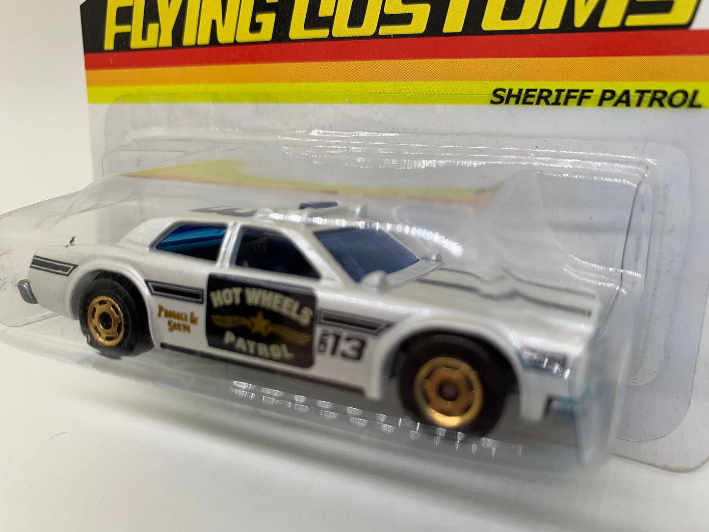 Hot Wheels Sheriff Patrol Dodge Monaco White Flying Customs Perfect Birthday Gift Miniature Collectable Model Toy Car