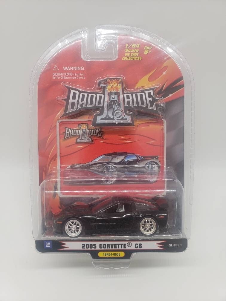 1 Badd Ride Corvette C6 Black Collectable Scale Model Miniature Toy Car Perfect Birthday Gift