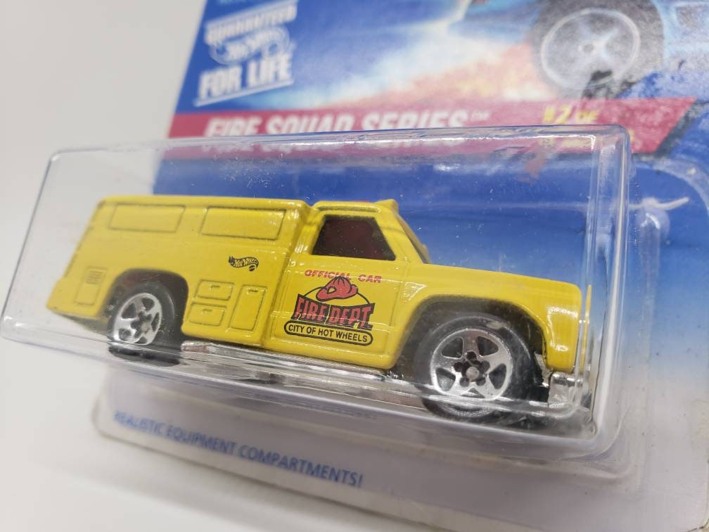 Hot Wheels Fire Dept Rescue Ranger Yellow Fire Squad Series Perfect Birthday Gift Miniature Collectable Scale Model Toy Car