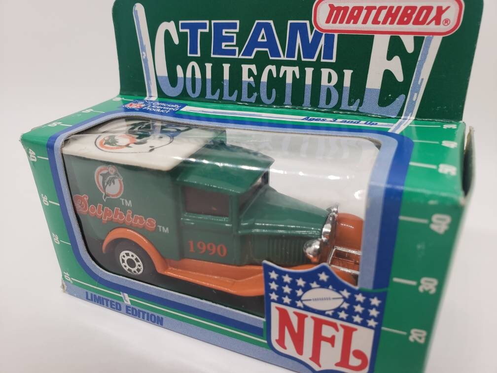 Matchbox Miami Dolphins Model A Ford Van Green Team Collectible Miniature Scale Model Toy Car Perfect Birthday Gift