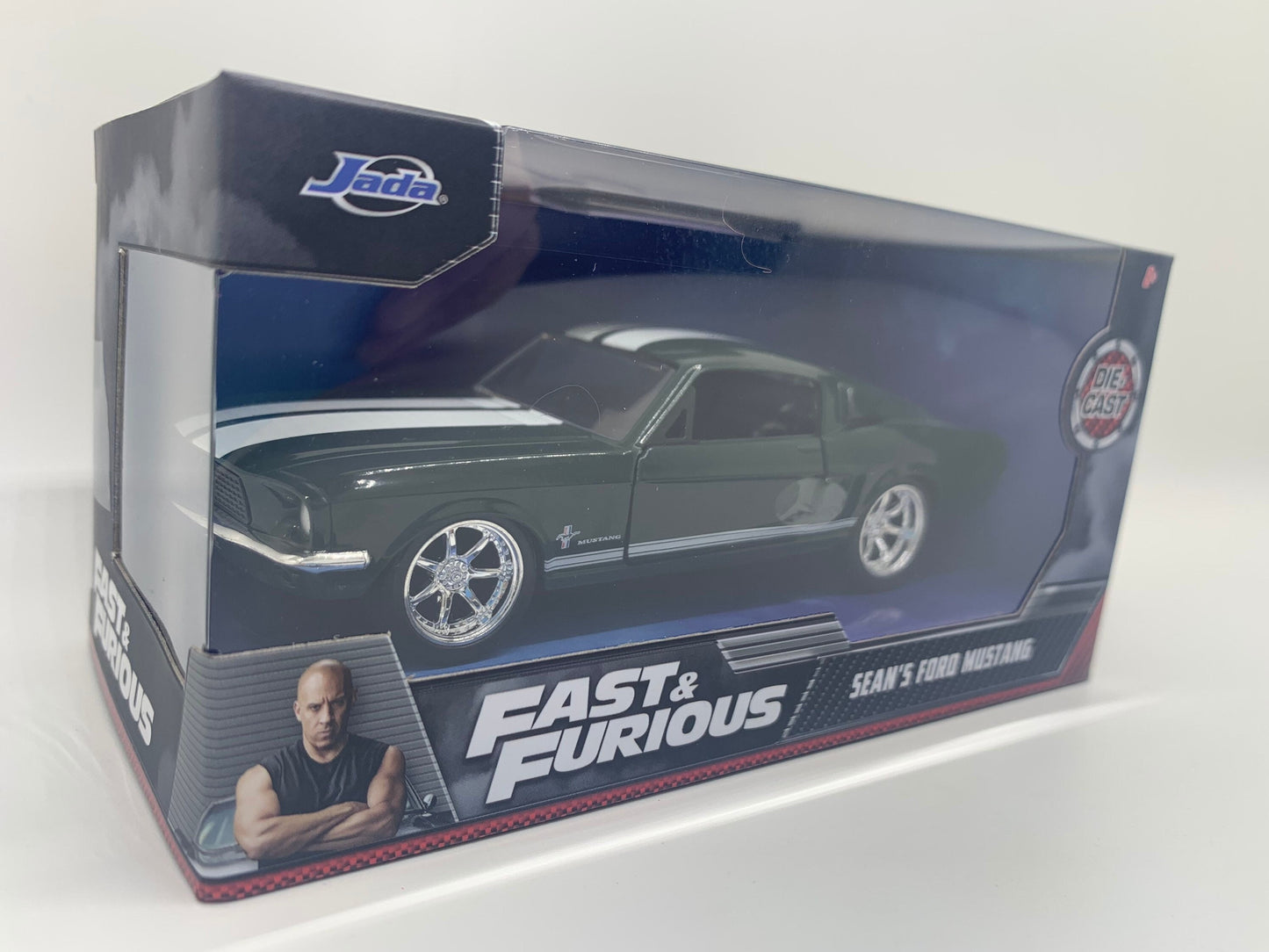 Sean’s Ford Mustang Green and White Diecast 1/43 Scale Model Toy Car JadaToys