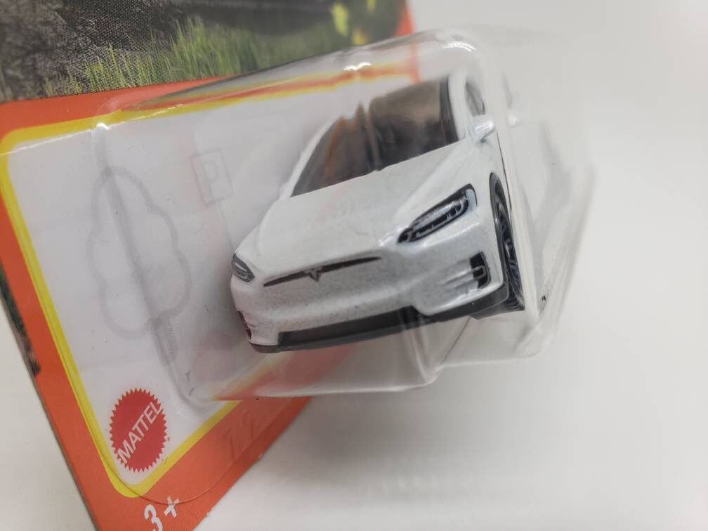 Matchbox Tesla Model X Metalflake White MBX Highway Perfect Birthday Gift Miniature Collectable Scale Model Toy Car