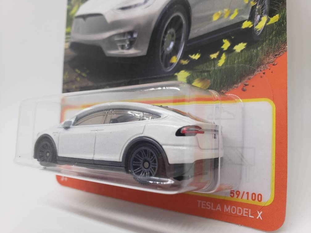 Matchbox Tesla Model X Metalflake White MBX Highway Perfect Birthday Gift Miniature Collectable Scale Model Toy Car