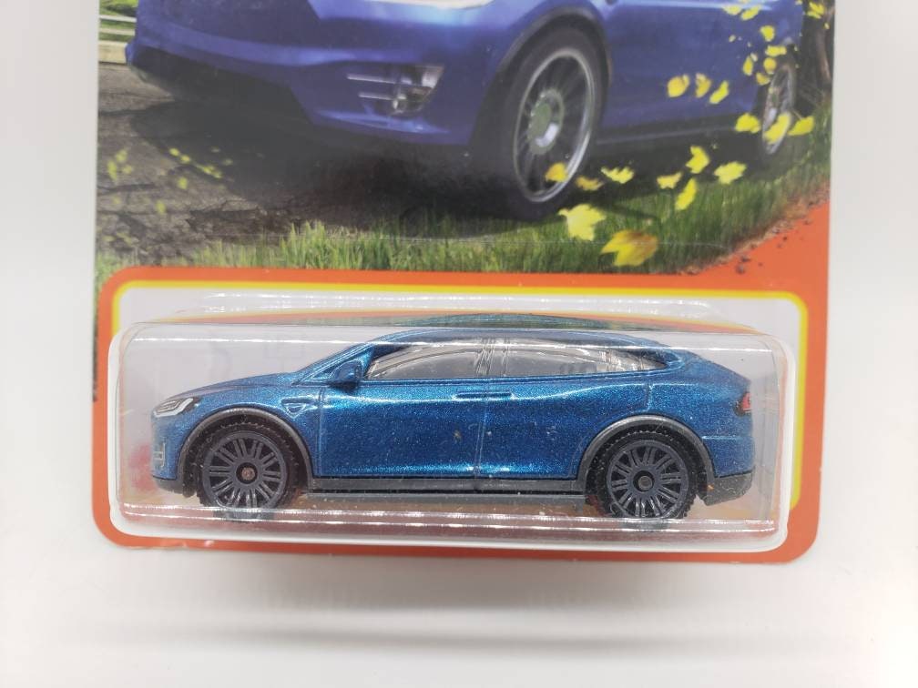 Matchbox Tesla Model X Metalflake Blue MBX Highway Perfect Birthday Gift Miniature Collectable Scale Model Toy Car