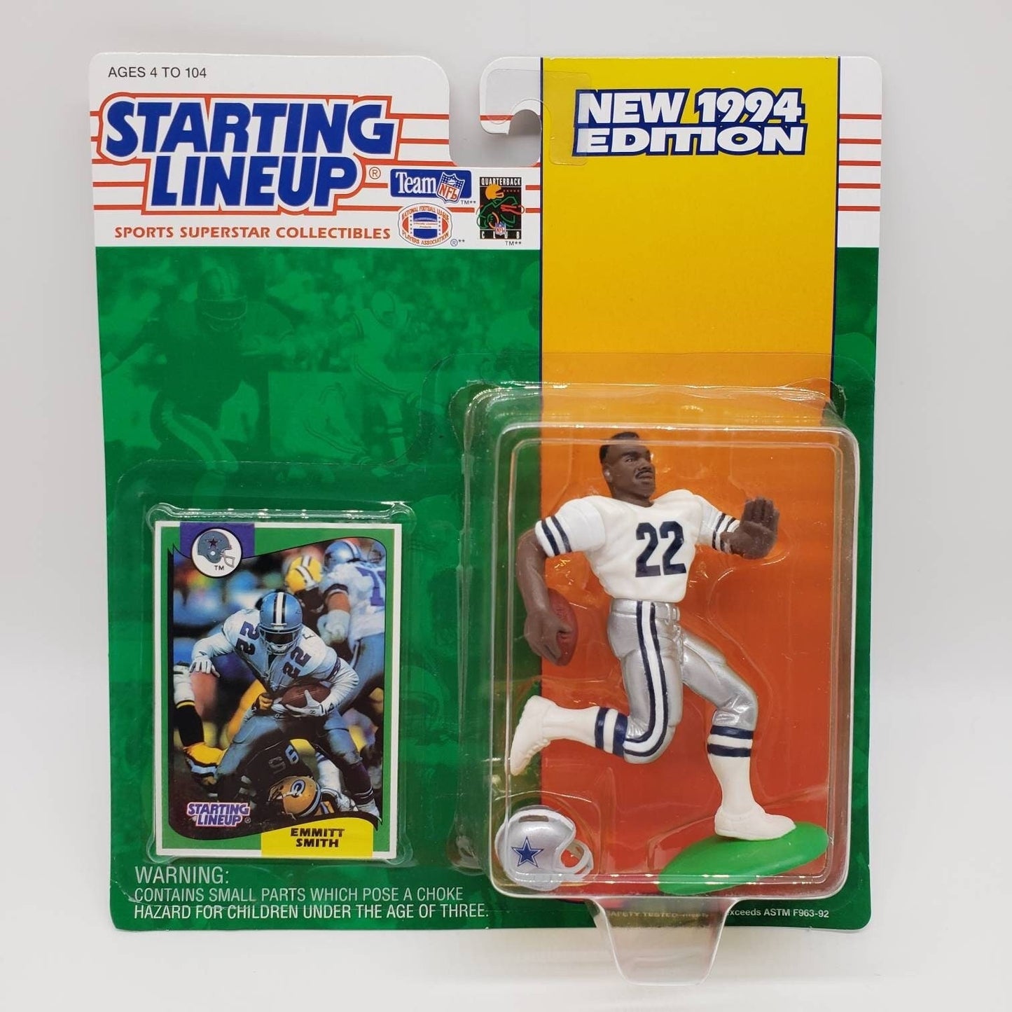 Starting Lineup Emmitt Smith Dallas Cowboys White Perfect Birthday Gift Kenner NFL Action Figure