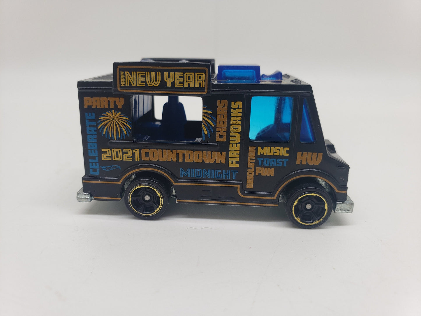 Hot Wheels Good Humor Truck Quick Bite Black Happy New Year Holiday Racers Perfect Birthday Gift Miniature Collectible Scale Model Toy Car