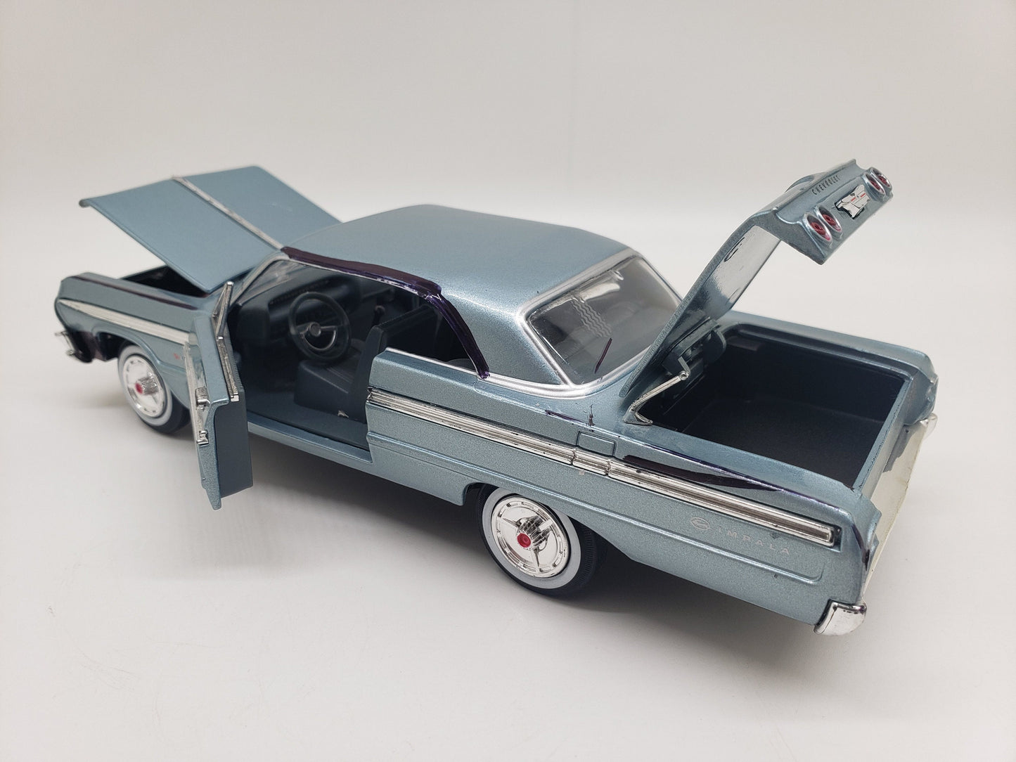 1964 Chevrolet Impala Light Blue Vintage Collectible Replica Scale Model Metal Car Perfect Birthday Gift