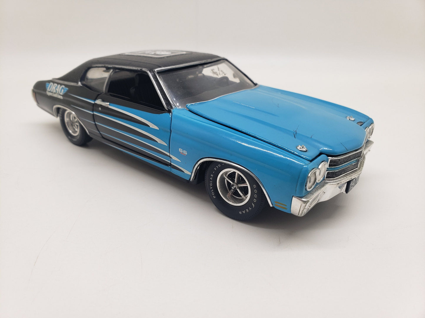Crown Premiums 1970 Chevelle SS 454 Blue Vintage Collectible Replica Scale Model Metal Car Perfect Birthday Gift