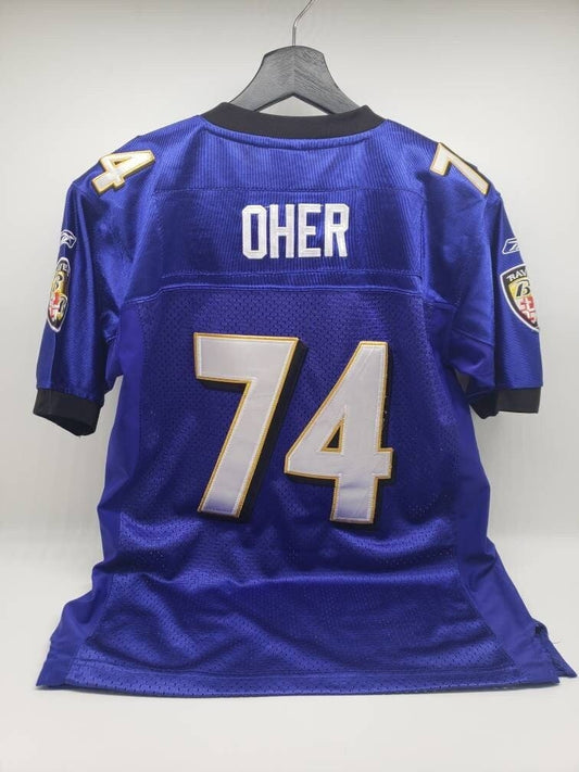 Michael Oher #74 Baltimore Ravens Purple YOUTH Size Large Reebok Collectable NFL Football Jersey Perfect Birthday Gift Man Cave Decor
