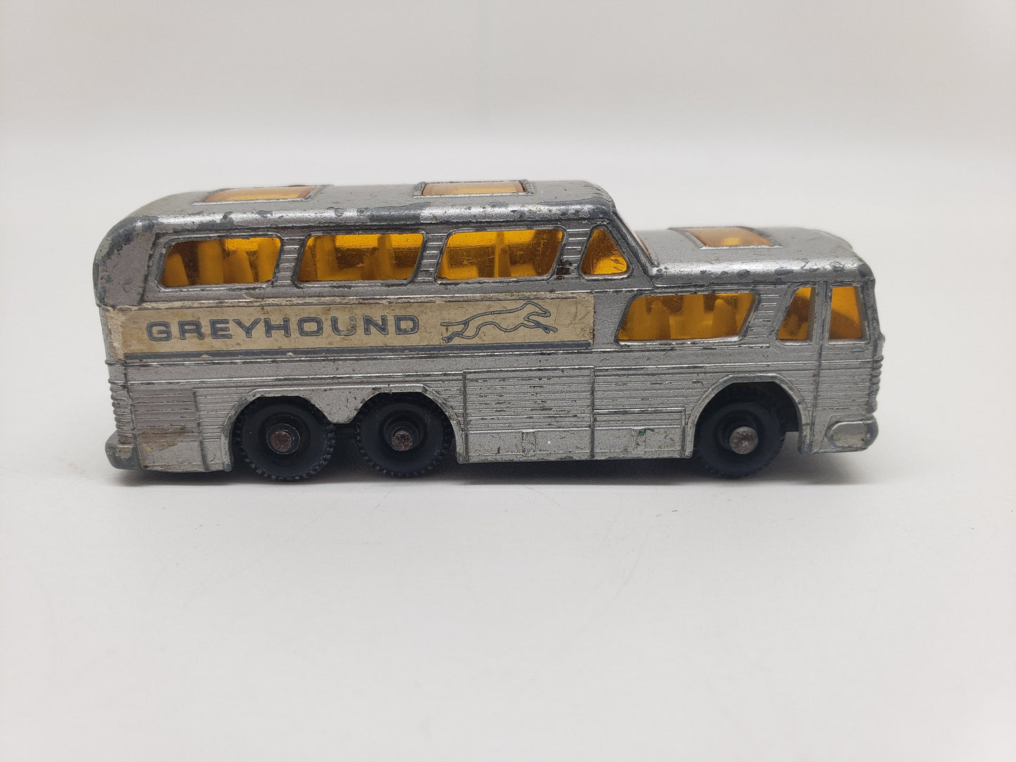 Matchbox 1966 Greyhound Coach Bus Silver Collectable Scale Model Miniature Toy Car Perfect Birthday Gift