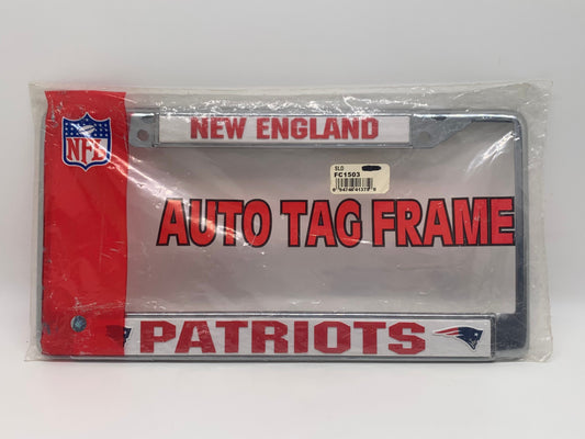 New England Patriots Auto Tag License Plate Frame Collectible Sports Memorabilia Perfect Birthday Gift Man Cave Football Decor Car Accessory