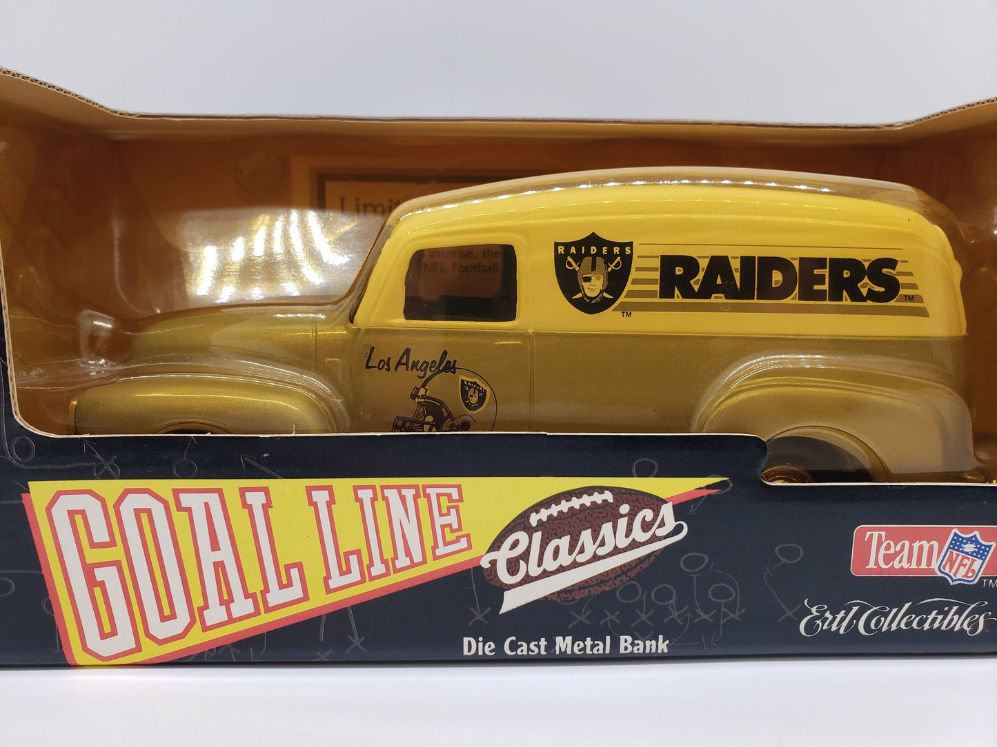 Ertl Collectibles Los Angeles Raiders GMC Truck Silver Rare Collectable Scale Model Toy Car Die Cast Metal Bank Perfect Birthday Gift