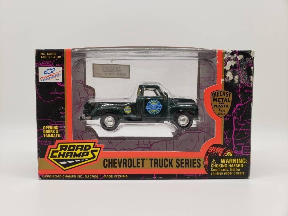 Road Champs 1953 Chevrolet 3100 Pickup Truck Green Collectable 1:43 Scale Die Cast Miniature Model Toy Car Perfect Birthday Gift