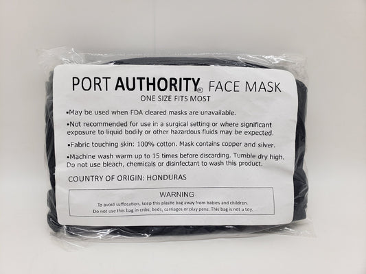 Brand New Face Mask Black Custom Blank Cloth Port Authority Face Mask 5-Pack