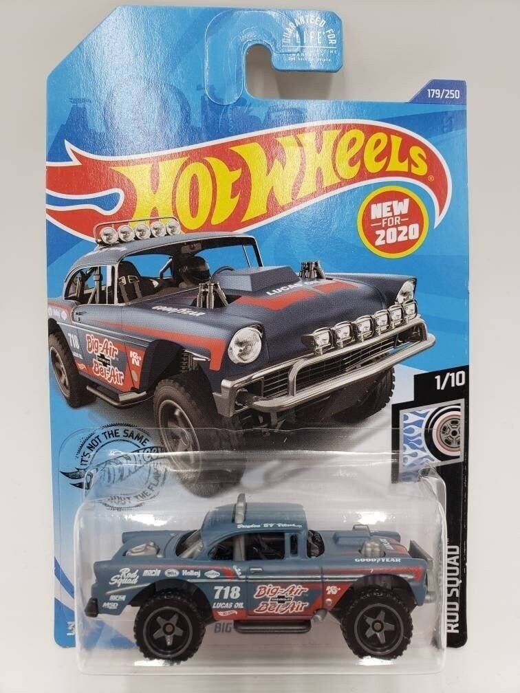 Hot Wheels Big Air Bel Air Hot Rod Gray Rod Squad Collectable Miniature Scale Model Toy Car Perfect Birthday Gift