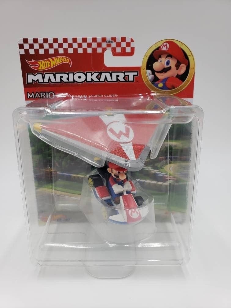 Hot Wheels Mario Kart Red and White Mario Super Glider Perfect Birthday Gift Miniature Collectable Scale Model Toy Car