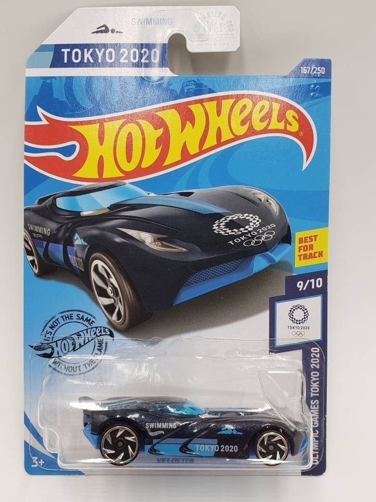 Hot Wheels Velocita Black and Blue Olympic Games Tokyo Perfect Birthday Gift Collectable Miniature Scale Model Toy Car