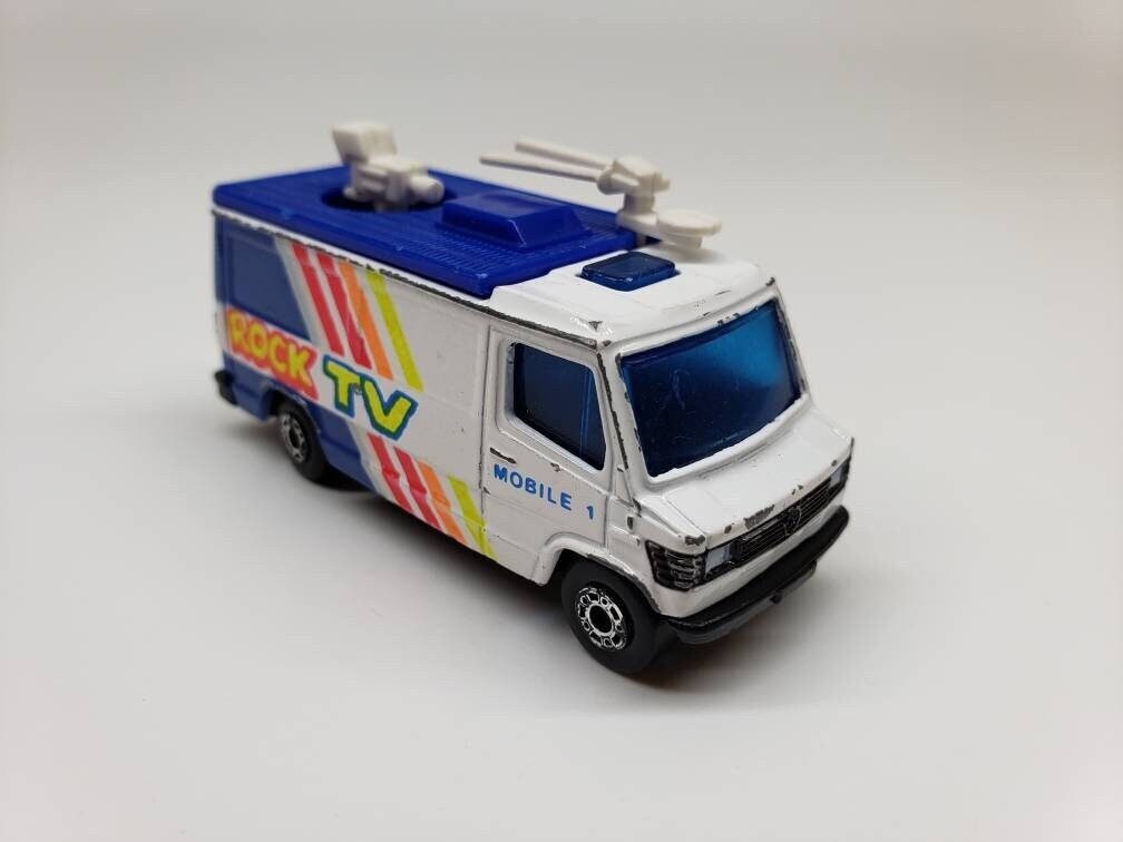 Matchbox Rock TV News Truck White and Blue Perfect Birthday Gift Miniature Collectable Model Toy Car