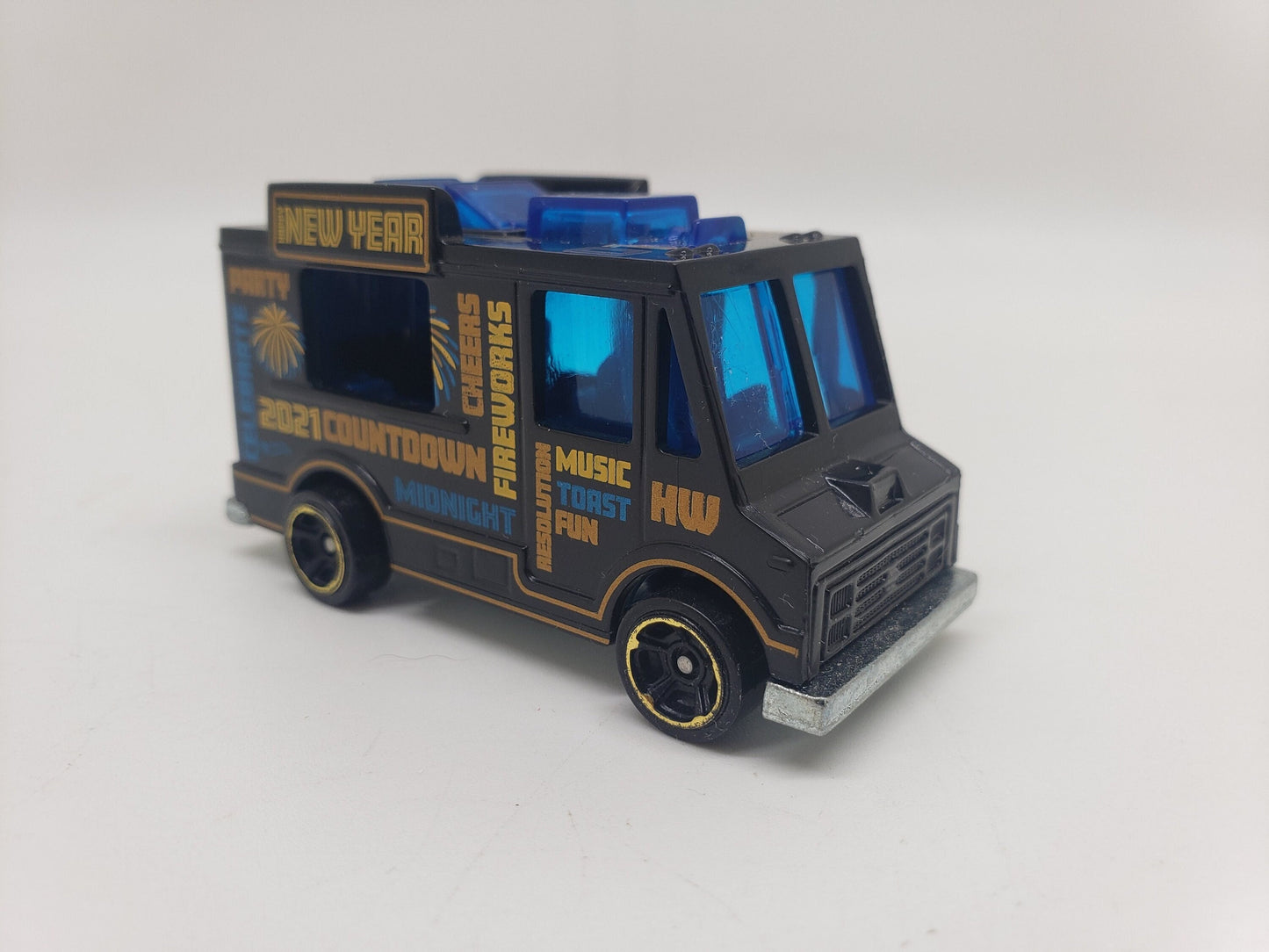 Hot Wheels Good Humor Truck Quick Bite Black Happy New Year Holiday Racers Perfect Birthday Gift Miniature Collectible Scale Model Toy Car