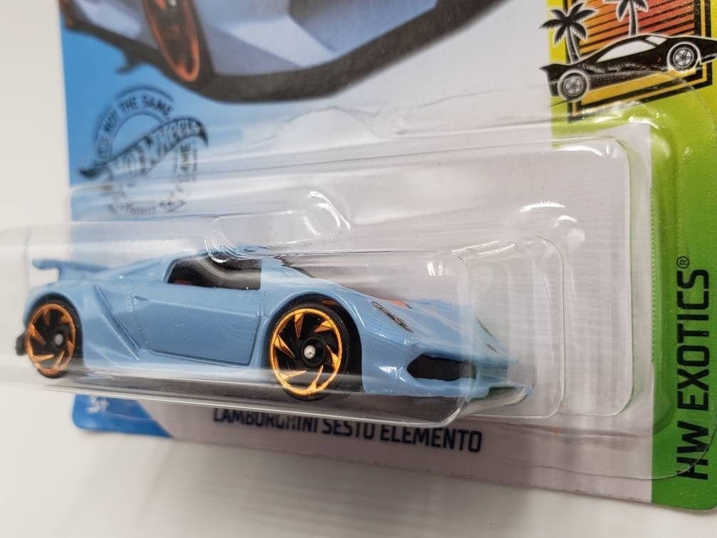 Hot Wheels Lamborghini Sesto Elemento Light Blue HW Exotics Perfect Birthday Gift Miniature Collectable Scale Model Toy Car