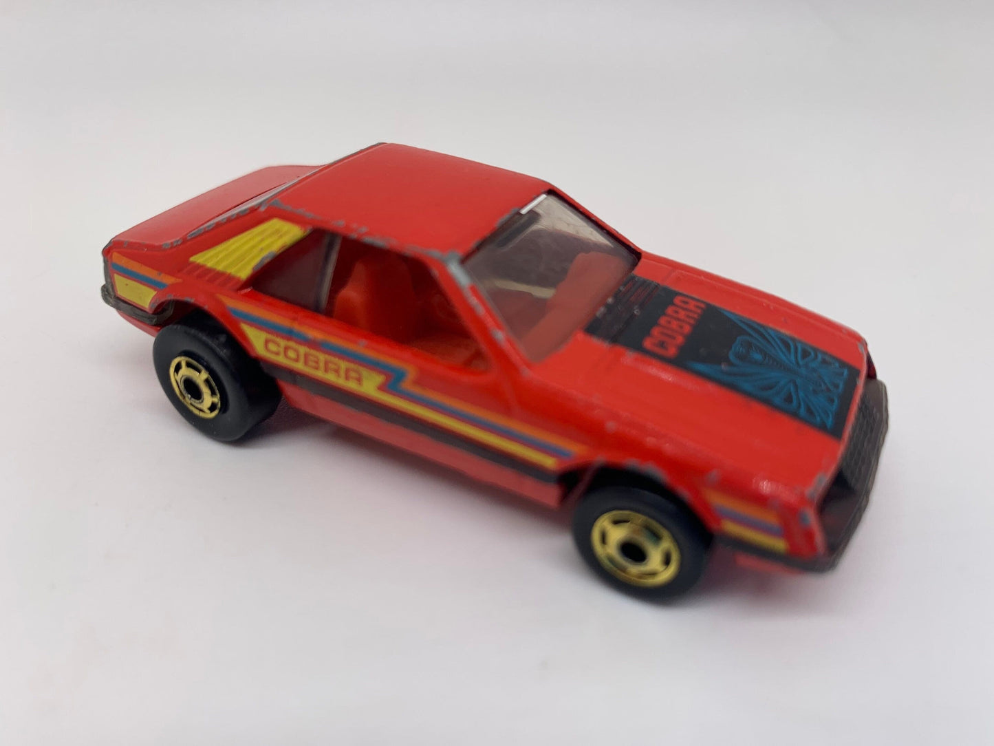 Hot Wheels Turbo Mustang Enamel Red Cobra Stunt Miniature Collectable Scale Model Toy Car