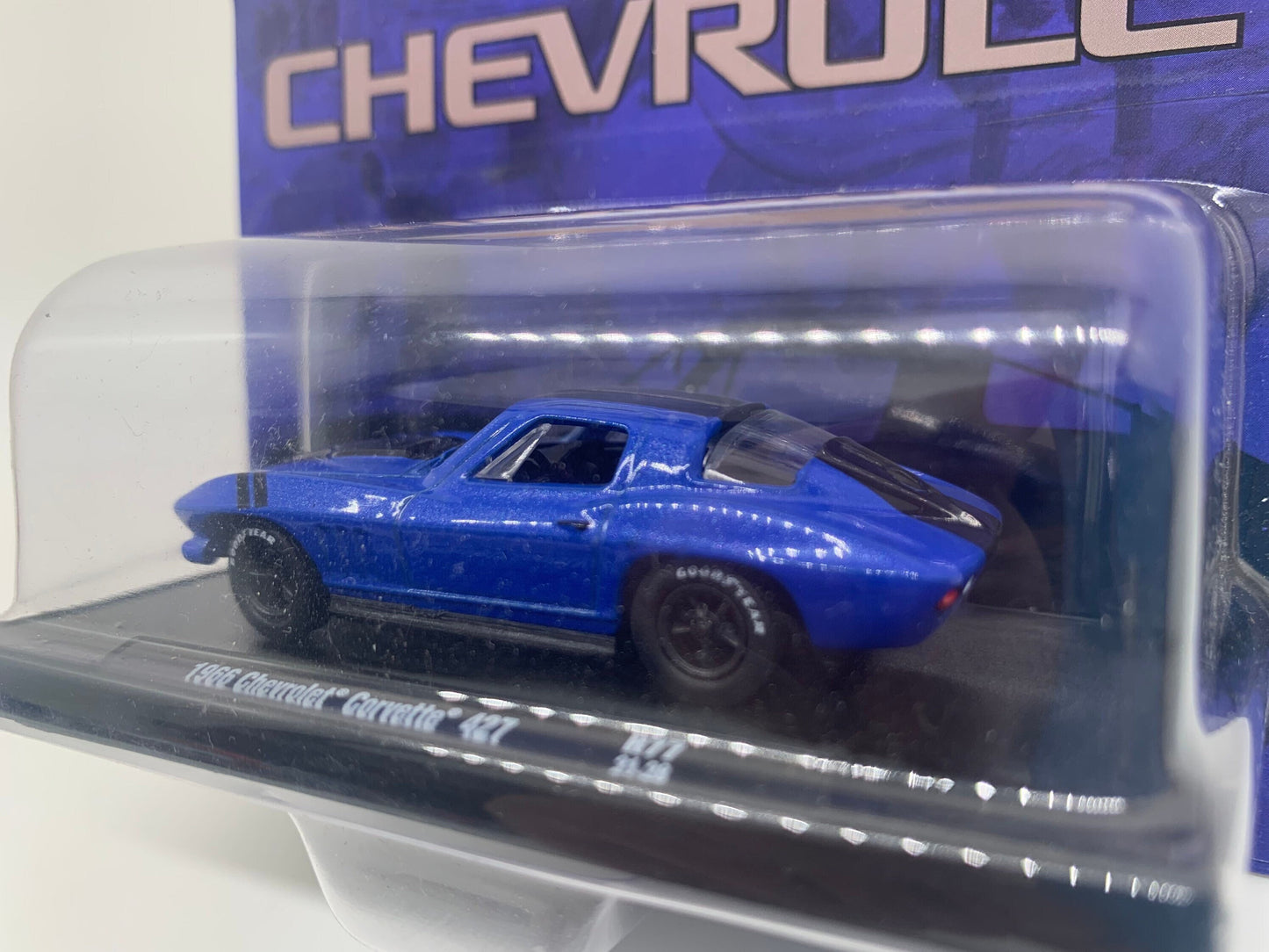 M2 Machines 1966 Chevrolet Corvette 427 Blue Miniature Collectable Scale Model Toy Car Perfect Birthday Gift