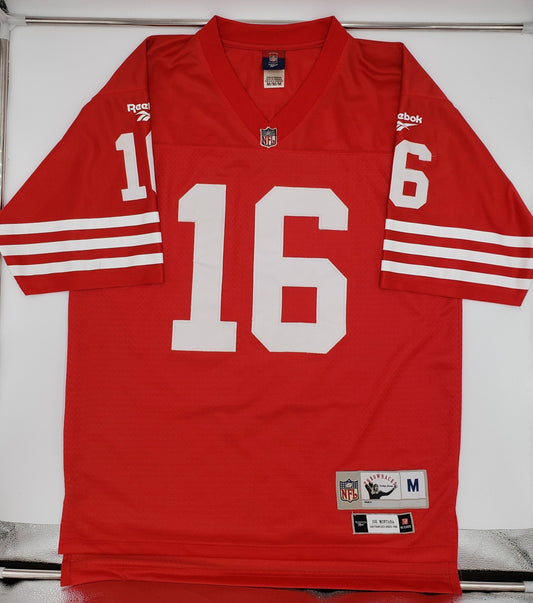 Joe Montana San Francisco 49ers Jersey Red Collectible Reebok NFL Football Throwbacks Vintage Jersey Adult Size Medium Perfect Birthday Gift